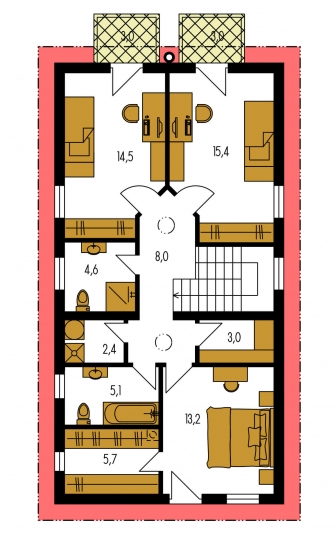 Image miroir | Plan de sol du premier étage - MERKUR 1